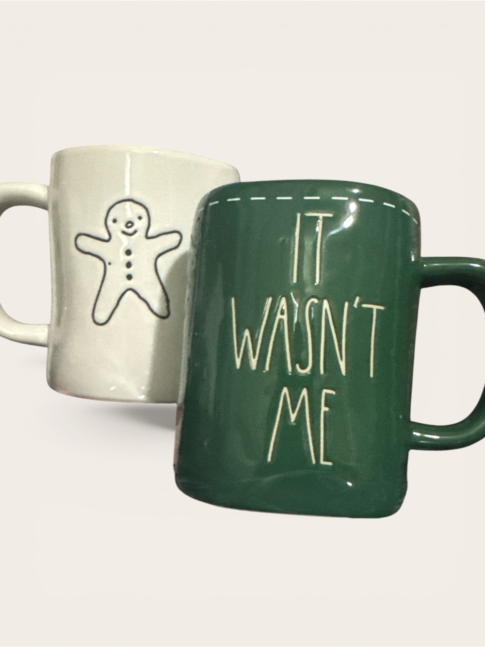 Rae Dunn Can’t Catch Me and It Wasn’t Me Ceramic Mugs